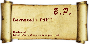 Bernstein Pál névjegykártya
